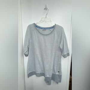 Calvin Klein Performance Light Gray Striped Short Sleeve Tee